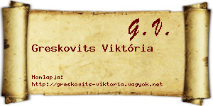 Greskovits Viktória névjegykártya
