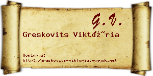 Greskovits Viktória névjegykártya
